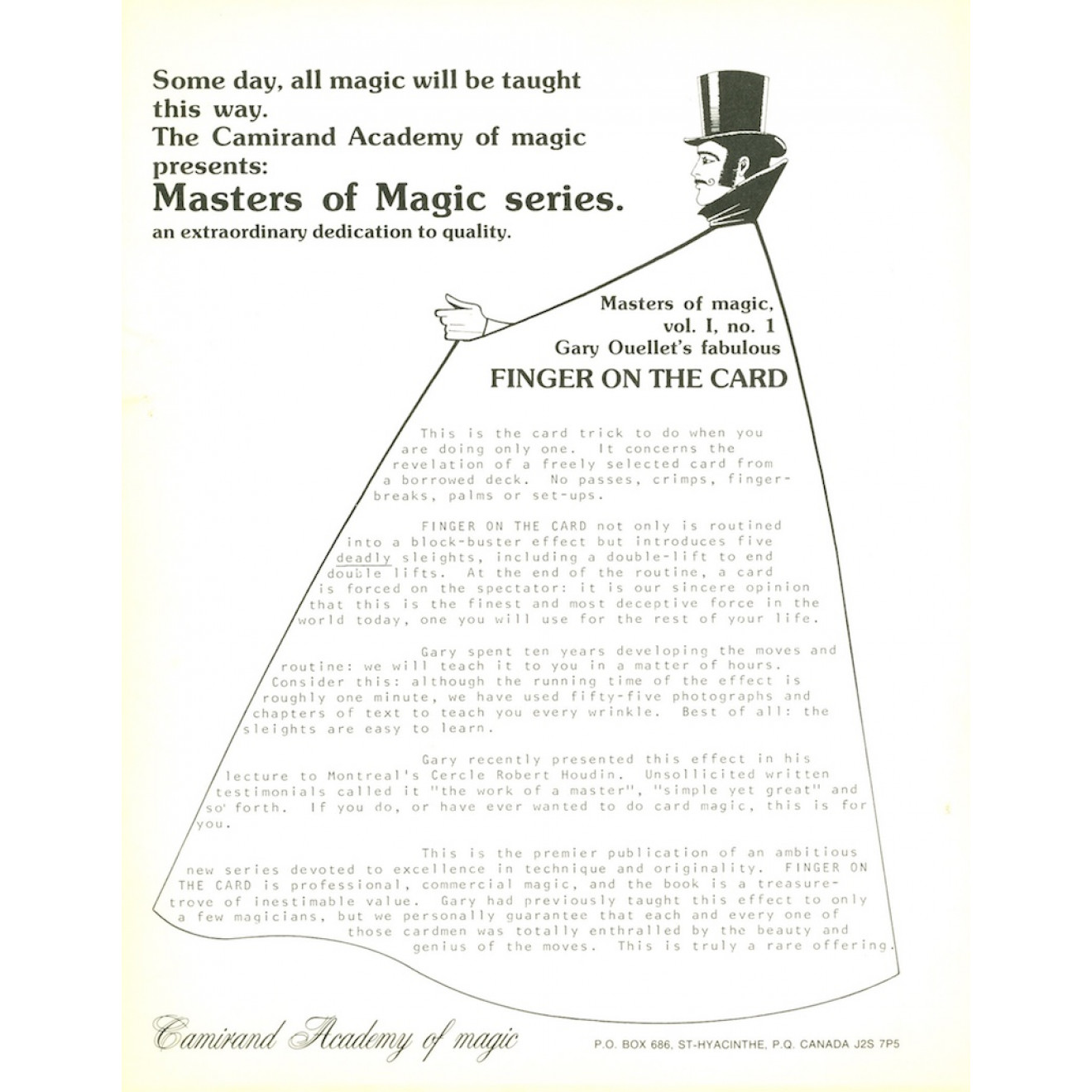 Masters of Magic series Vol.1, No.1 - Finger on the Card