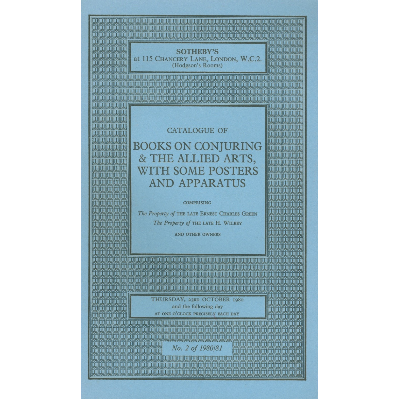 Catalogue of Books on Conjuring & the Allied Arts